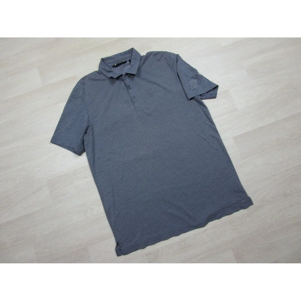 Travis Mathew Polo Shirt Men's (L) Gray Laurel Oak Golf Club Performance Stretch